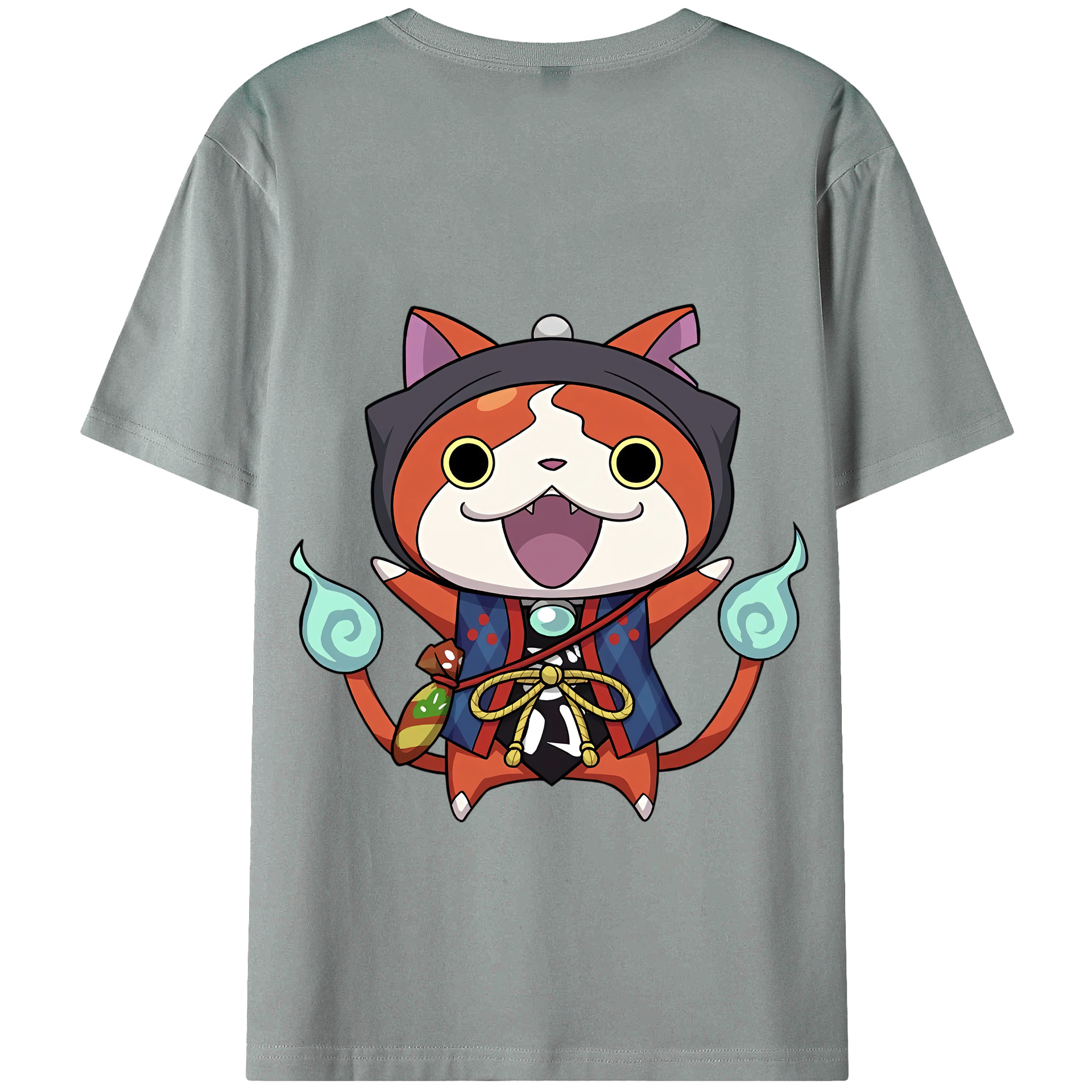 （画像用） 妖怪ウォッチ Yo-kai Watch 綿100％ メンズ半袖Tシャツ（バックプリント） 通気性